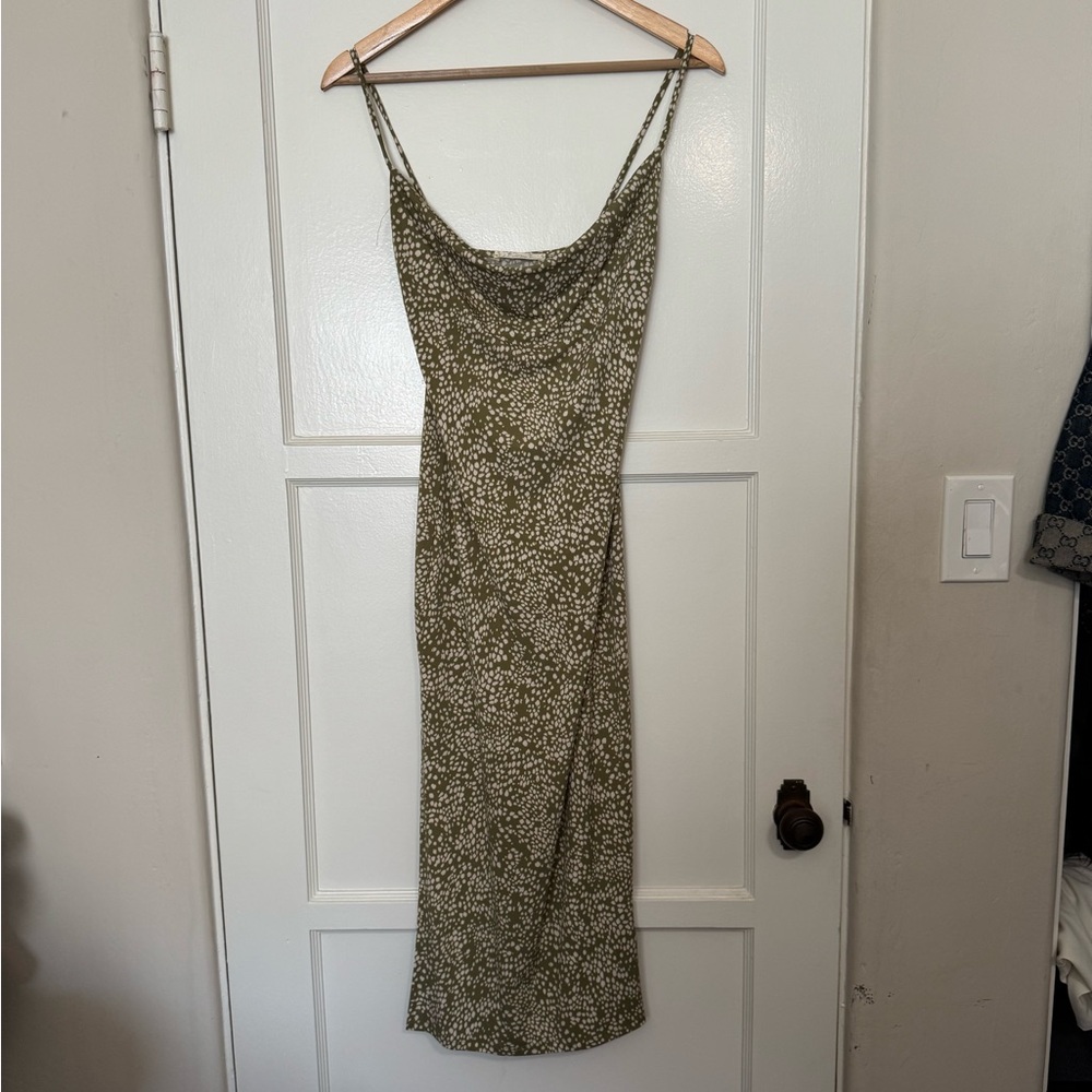 Endless Blu Green and White Dot Dress - Size Small